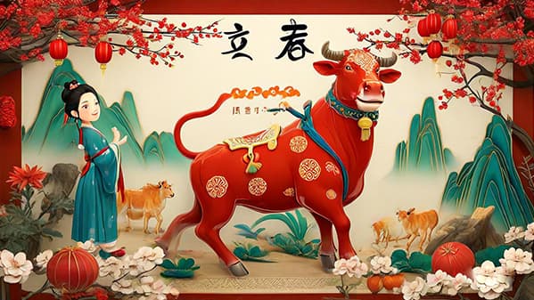 立春习俗春牛图