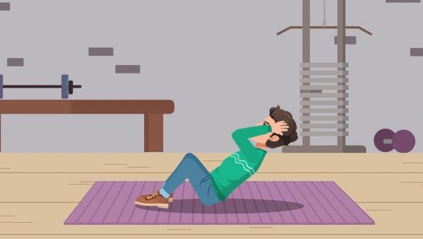 仰卧起坐正确姿势图