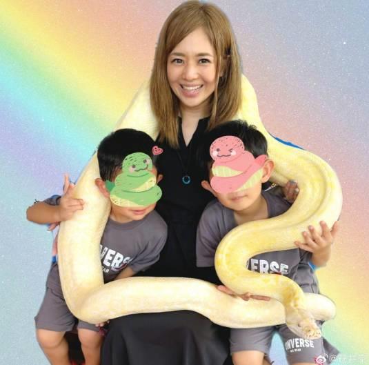 苍井空与双胞胎孩子