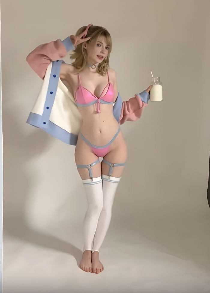 PeachMilky最新造型,极致性感与完美身材