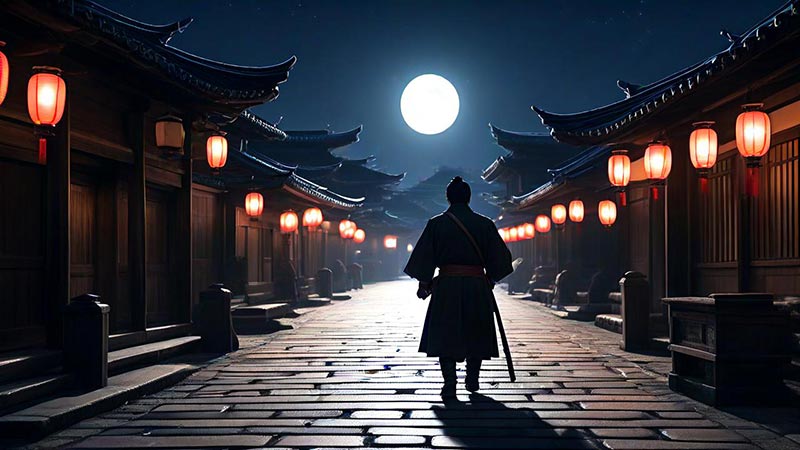 古代打更人夜间敲梆子