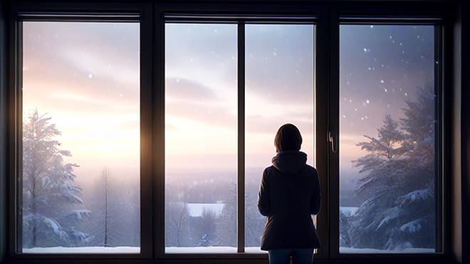 看向窗外的林晓