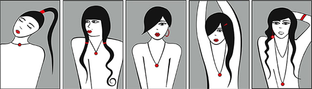 女人佩戴项链不同长度参考图