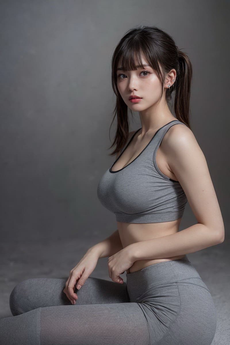 瑜伽女神倒立拉伸，身材线条完美