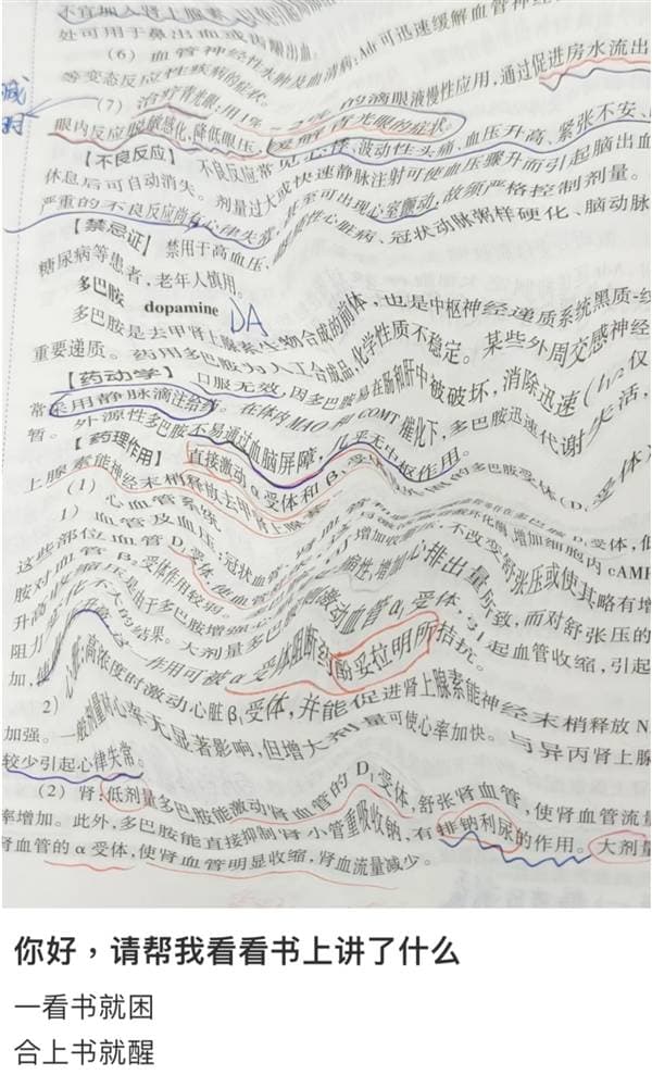 一看书就犯困迷糊图示