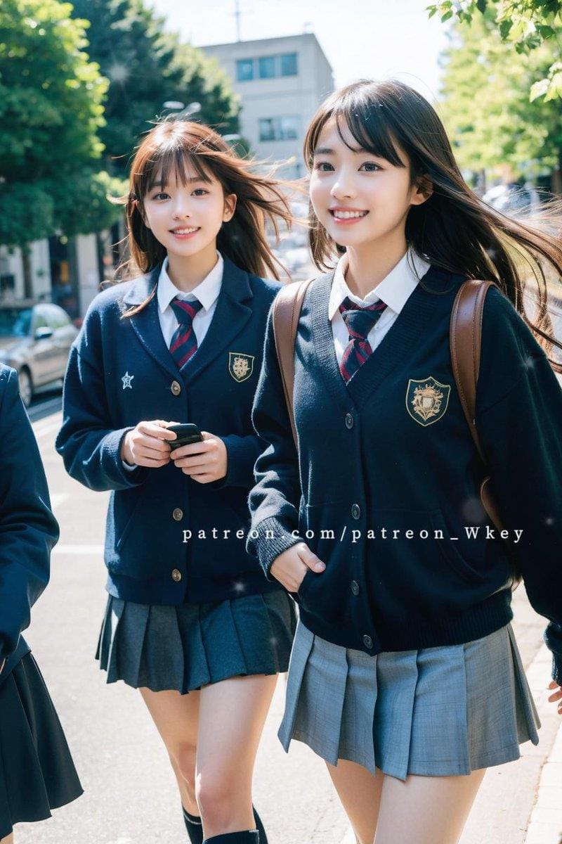 走廊上的少女，充满故事感