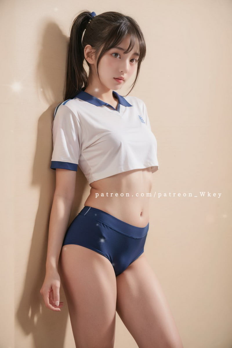 身穿校服的少女，甜美可人