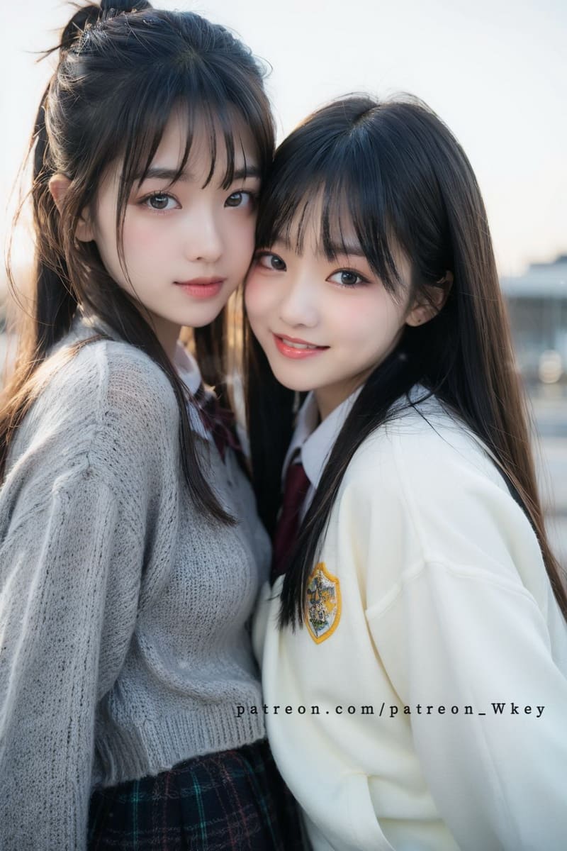 课间休息的少女，青春气息浓郁