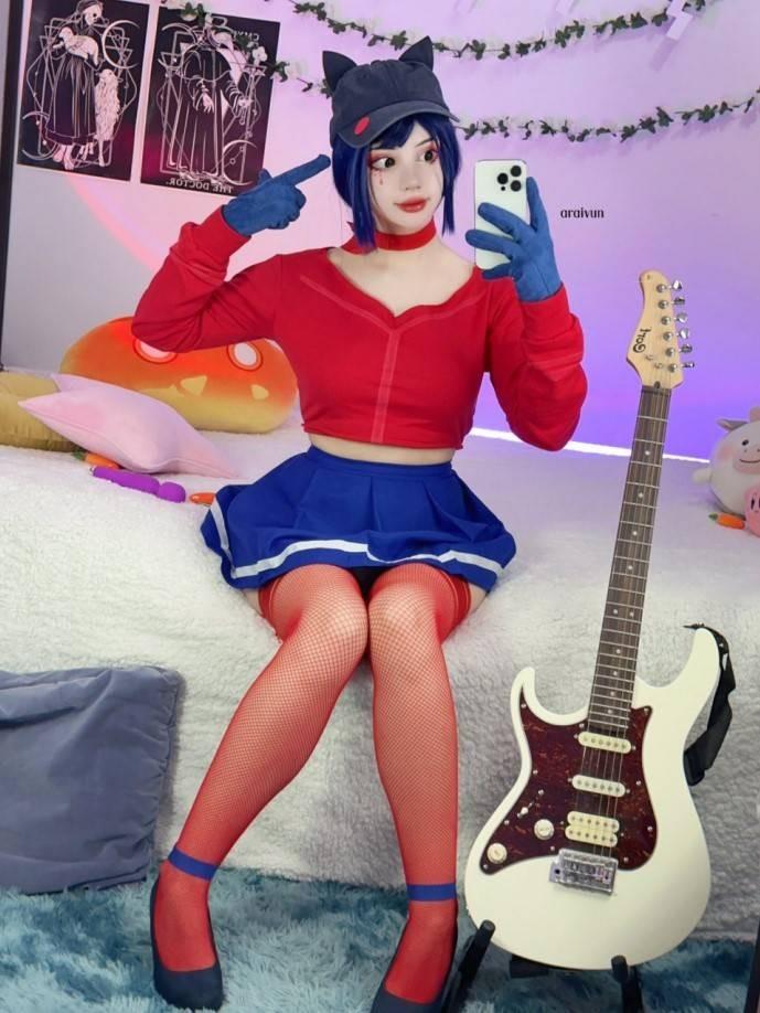 araivunCOS精致美图,吸引眼球的红丝搭配