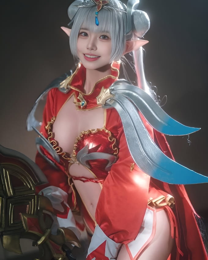 韩国网红Nari坐在窗边拍摄写真