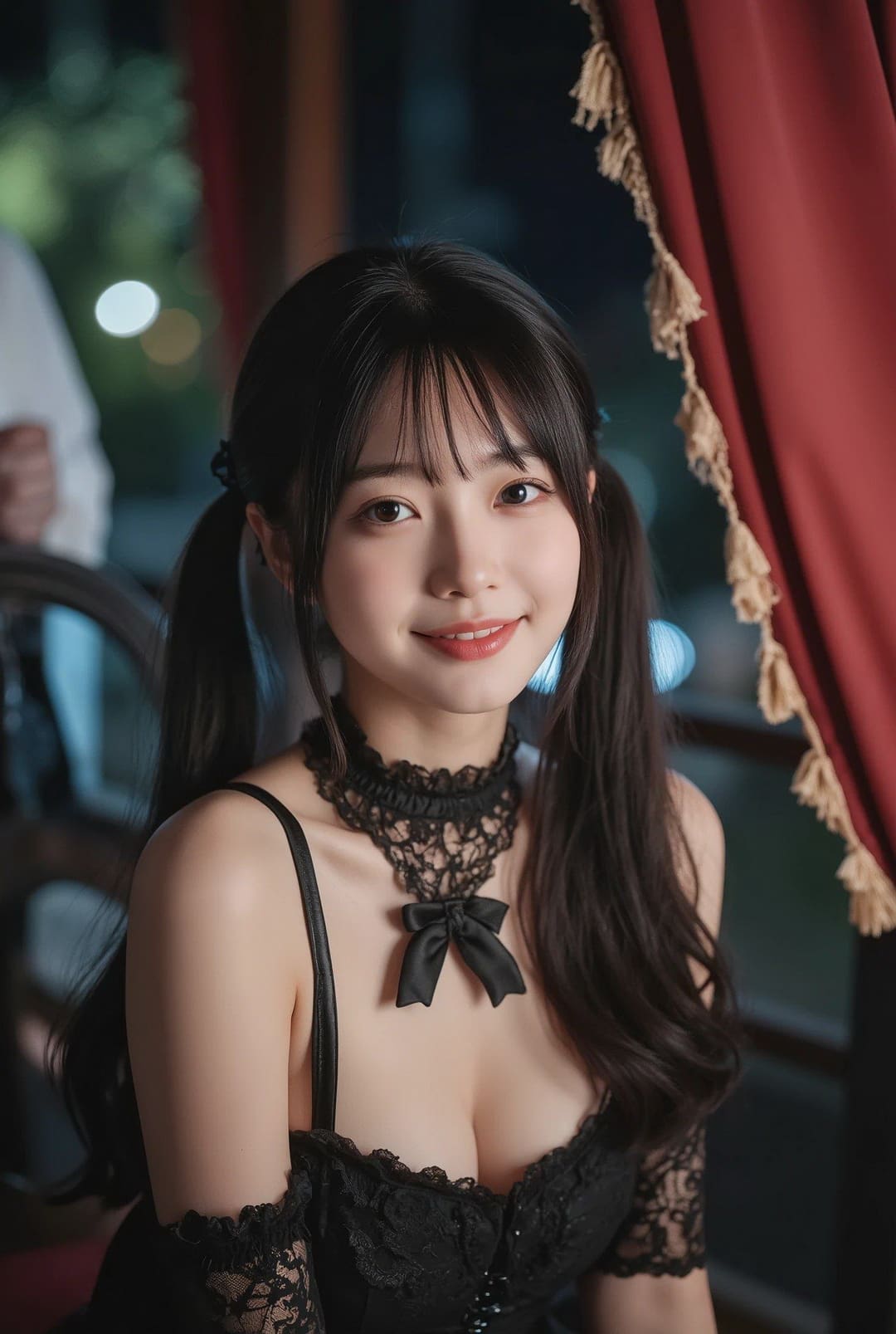 齐刘海少女俏皮一笑,活力满满