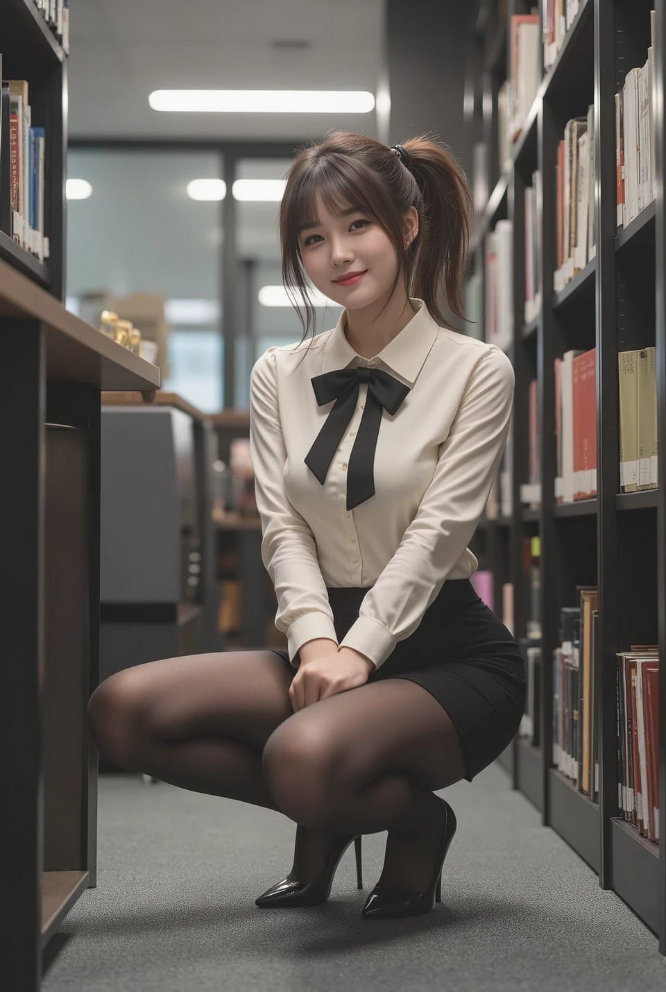 黑丝袜与高跟鞋的搭配,展现时尚气质