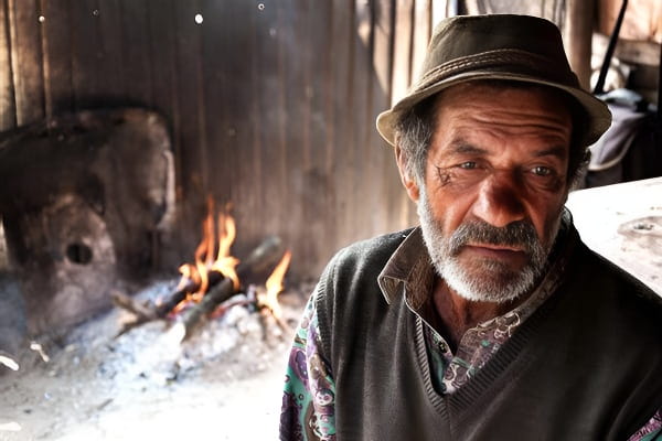 梦中感到孤独的老人