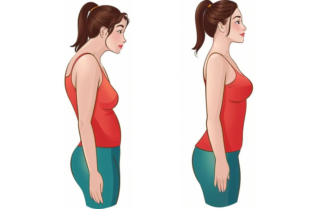 女性低头抱肩示意驼背