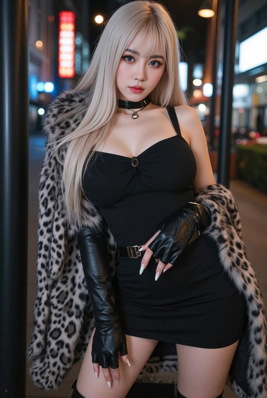 时尚与优雅并存,AI绘制美少女引人注目