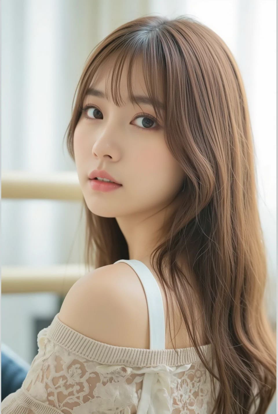 眼神中藏着夏日故事感