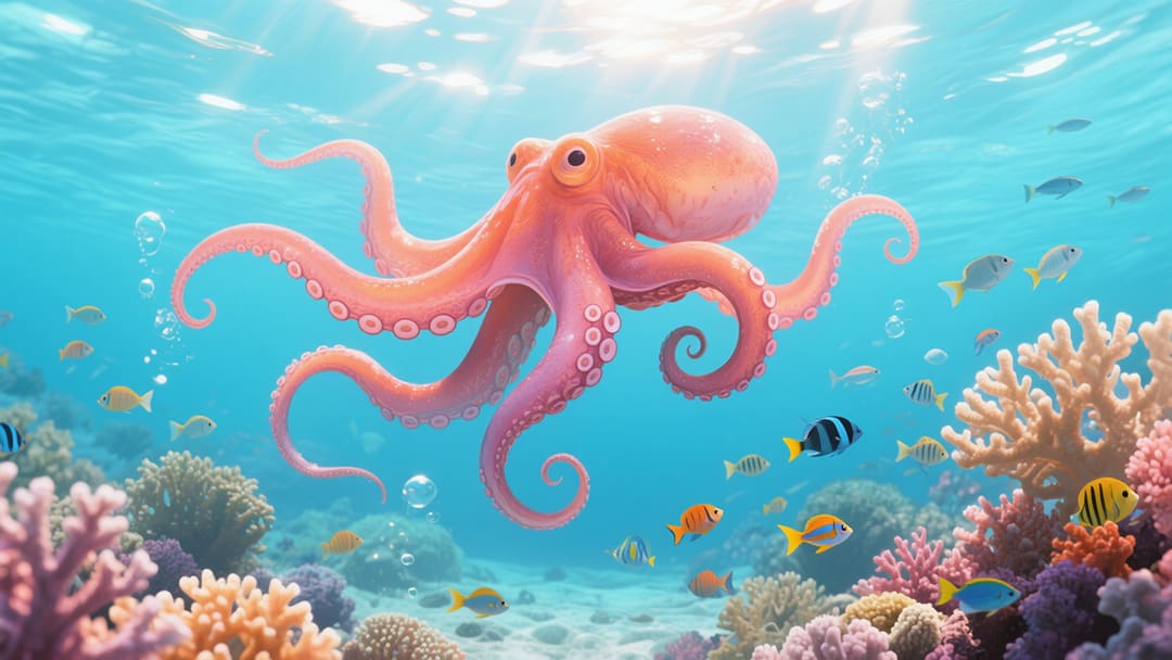 深海中的神秘章鱼形象