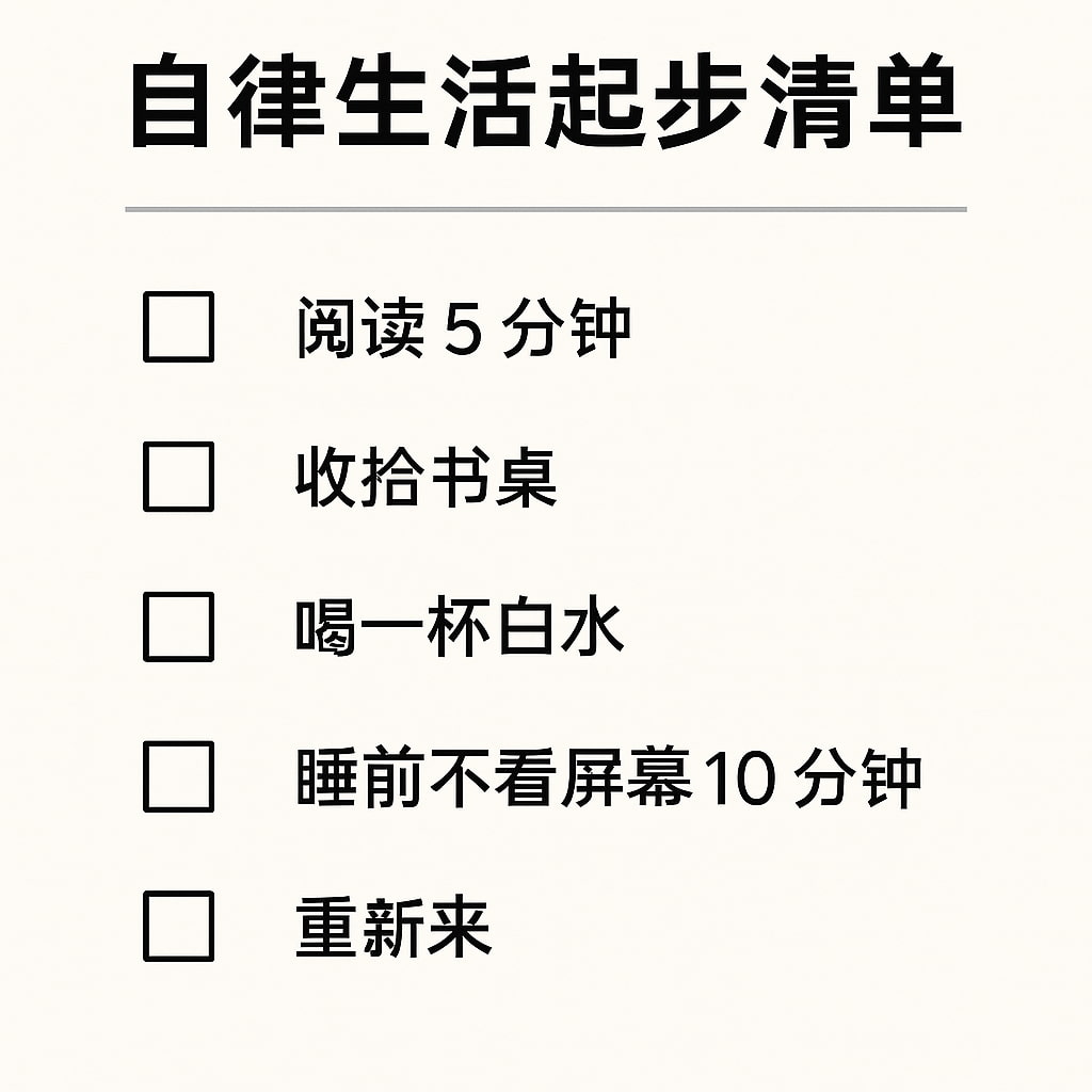 逐步建立自律习惯的每日清单