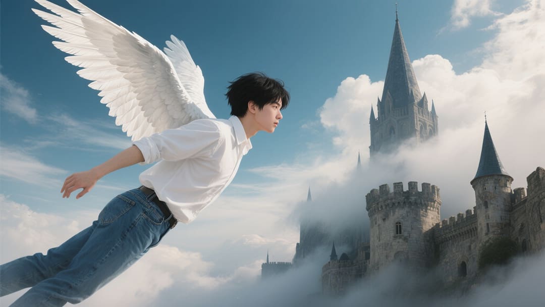 白色羽翼飞翔梦境象征自由