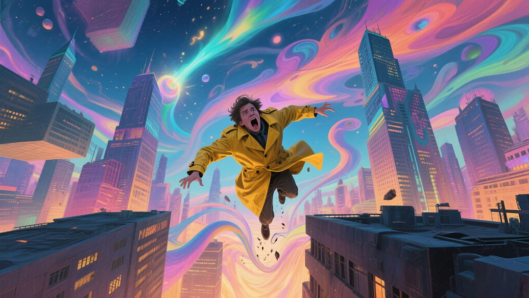 一个人从高空坠落的艺术表现