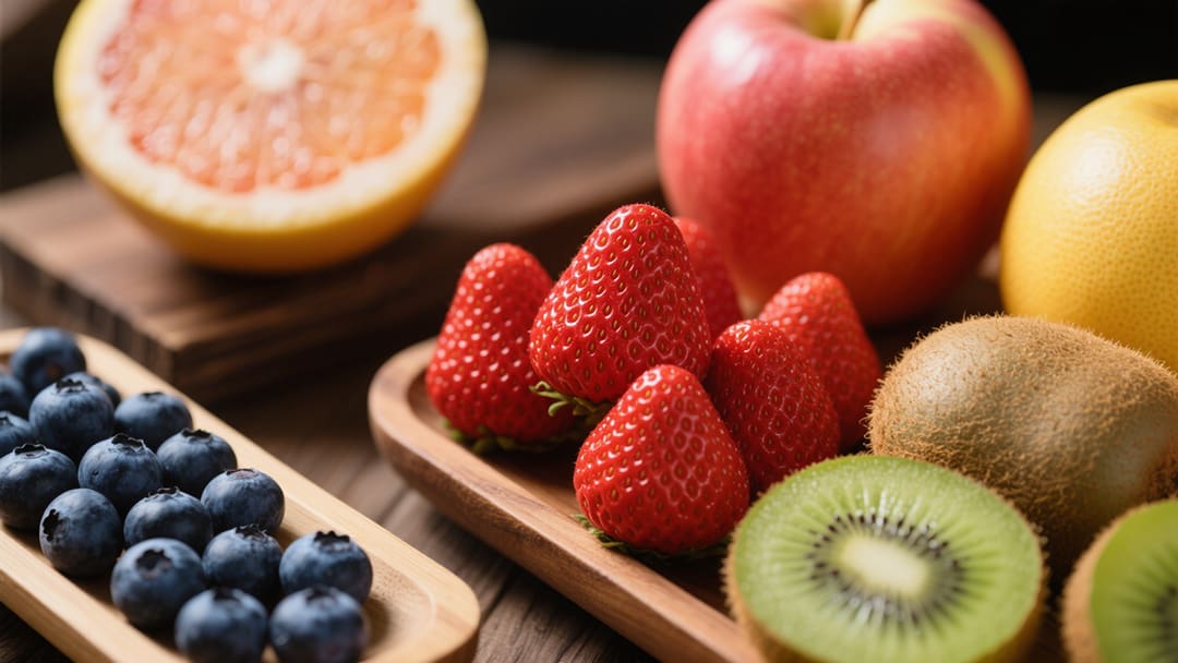 各种新鲜水果展示