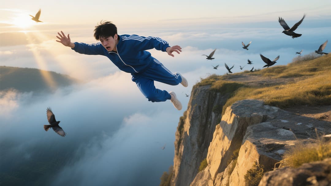 悬崖坠落梦境心理分析图