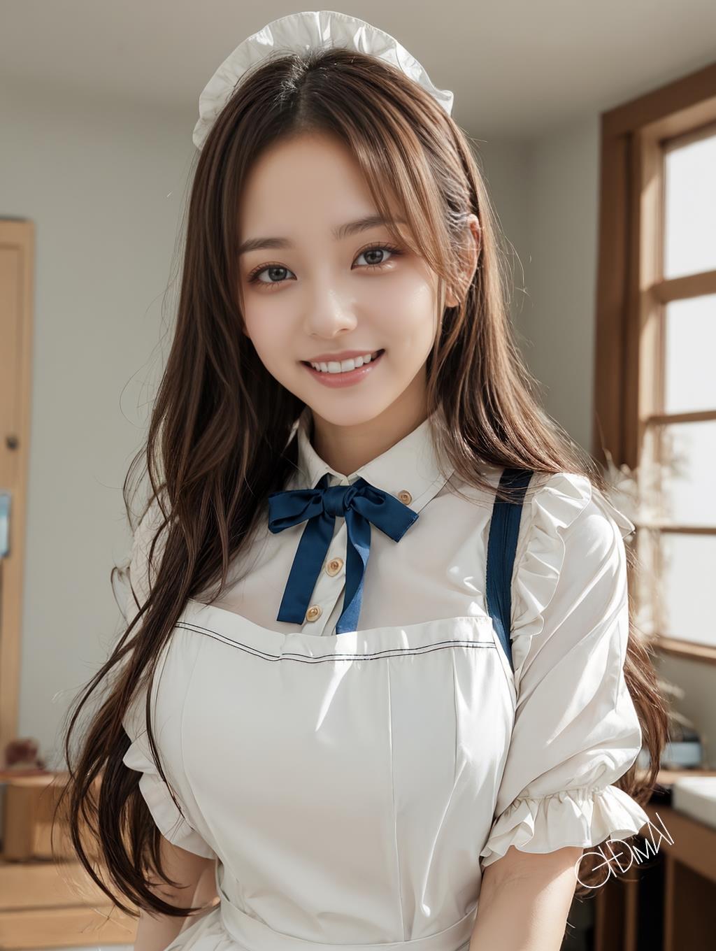 女仆制服侧光展示柔美