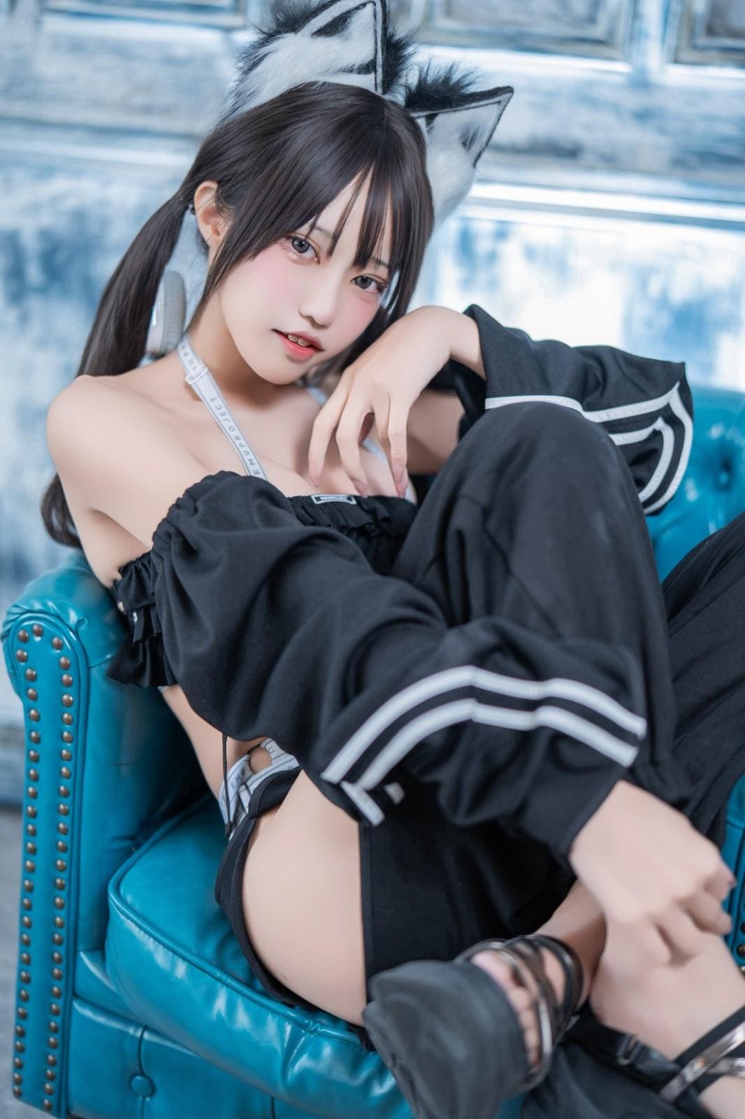 Haruinu迷人黑猫cos角色演绎